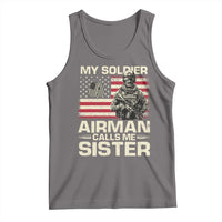 Proud Air Force Sister Tank Top My Soldier Airman Calls Me Sister US Flag - Wonder Print Shop