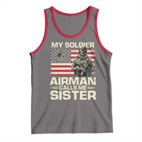 Proud Air Force Sister Tank Top My Soldier Airman Calls Me Sister US Flag - Wonder Print Shop