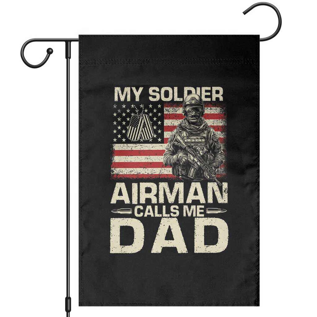 Proud Air Force Dad Garden Flag My Soldier Airman Calls Me Dad US Flag - Wonder Print Shop