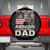 Proud Air Force Dad Spare Tire Cover My Soldier Airman Calls Me Dad US Flag - Wonder Print Shop