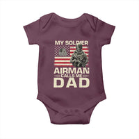 Proud Air Force Dad Baby Onesie My Soldier Airman Calls Me Dad US Flag - Wonder Print Shop