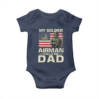 Proud Air Force Dad Baby Onesie My Soldier Airman Calls Me Dad US Flag - Wonder Print Shop