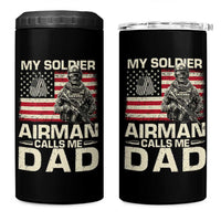 Proud Air Force Dad 4 in 1 Can Cooler Tumbler My Soldier Airman Calls Me Dad US Flag - Wonder Print Shop