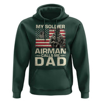 Proud Air Force Dad Hoodie My Soldier Airman Calls Me Dad US Flag - Wonder Print Shop