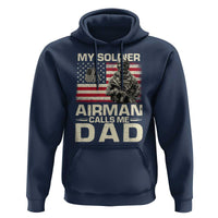 Proud Air Force Dad Hoodie My Soldier Airman Calls Me Dad US Flag - Wonder Print Shop