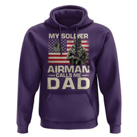 Proud Air Force Dad Hoodie My Soldier Airman Calls Me Dad US Flag - Wonder Print Shop