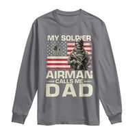 Proud Air Force Dad Long Sleeve Shirt My Soldier Airman Calls Me Dad US Flag - Wonder Print Shop