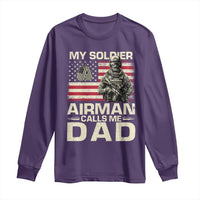 Proud Air Force Dad Long Sleeve Shirt My Soldier Airman Calls Me Dad US Flag - Wonder Print Shop