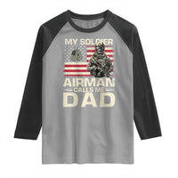 Proud Air Force Dad Raglan Shirt My Soldier Airman Calls Me Dad US Flag - Wonder Print Shop
