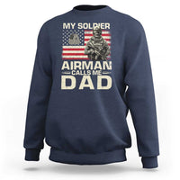 Proud Air Force Dad Sweatshirt My Soldier Airman Calls Me Dad US Flag - Wonder Print Shop