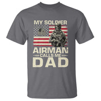 Proud Air Force Dad T Shirt My Soldier Airman Calls Me Dad US Flag - Wonder Print Shop