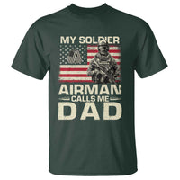 Proud Air Force Dad T Shirt My Soldier Airman Calls Me Dad US Flag - Wonder Print Shop