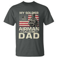 Proud Air Force Dad T Shirt My Soldier Airman Calls Me Dad US Flag - Wonder Print Shop