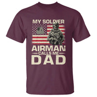 Proud Air Force Dad T Shirt My Soldier Airman Calls Me Dad US Flag - Wonder Print Shop