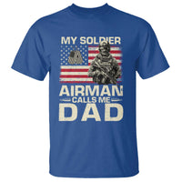 Proud Air Force Dad T Shirt My Soldier Airman Calls Me Dad US Flag - Wonder Print Shop