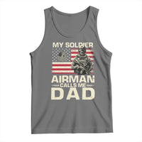 Proud Air Force Dad Tank Top My Soldier Airman Calls Me Dad US Flag - Wonder Print Shop