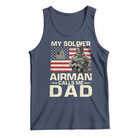 Proud Air Force Dad Tank Top My Soldier Airman Calls Me Dad US Flag - Wonder Print Shop