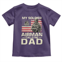 Proud Air Force Dad Toddler T Shirt My Soldier Airman Calls Me Dad US Flag - Wonder Print Shop