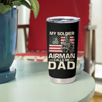 Proud Air Force Dad Tumbler Cup My Soldier Airman Calls Me Dad US Flag - Wonder Print Shop