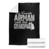 Proud Air Force Family Throw Blanket My Favorite Airman Calls Me Grandpa - Wonder Print Shop