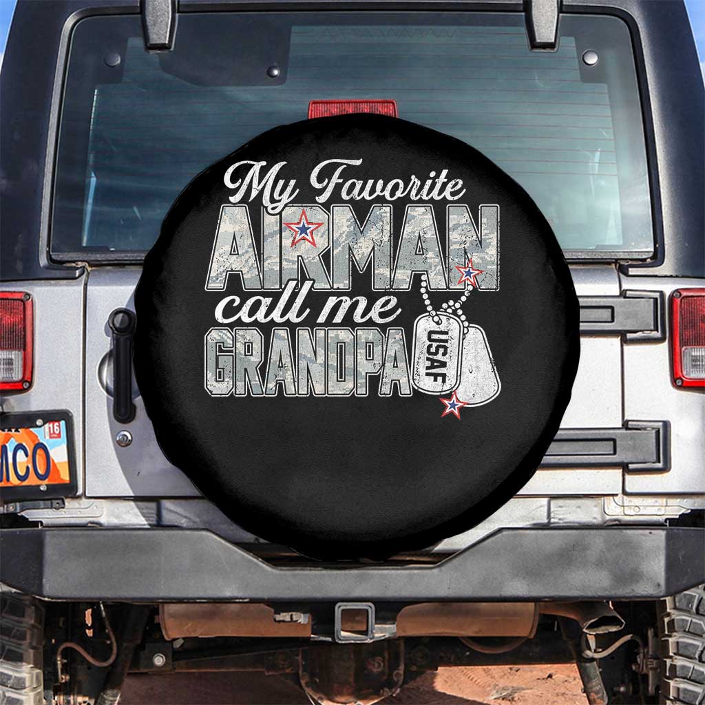 Proud Air Force Family Spare Tire Cover My Favorite Airman Calls Me Grandpa - Wonder Print Shop