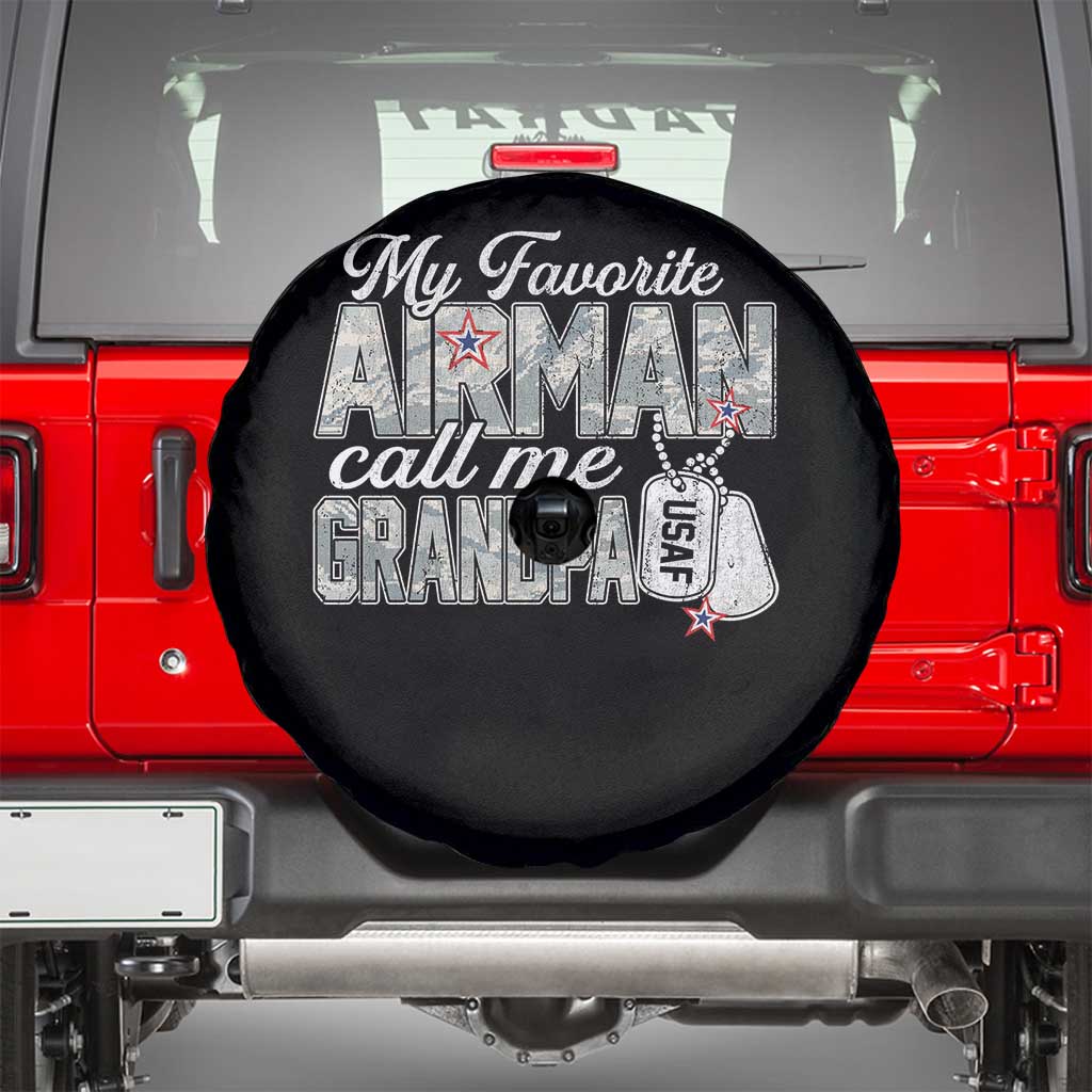 Proud Air Force Family Spare Tire Cover My Favorite Airman Calls Me Grandpa - Wonder Print Shop