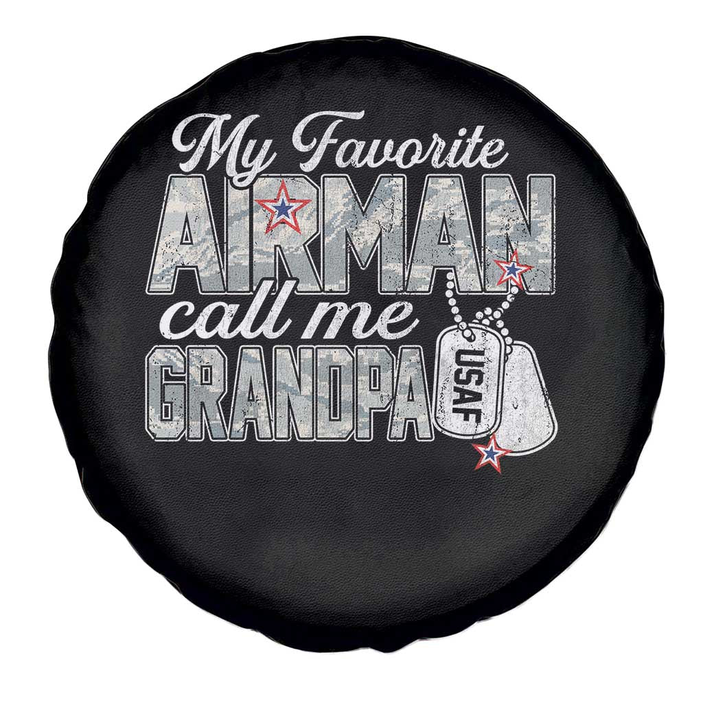Proud Air Force Family Spare Tire Cover My Favorite Airman Calls Me Grandpa - Wonder Print Shop