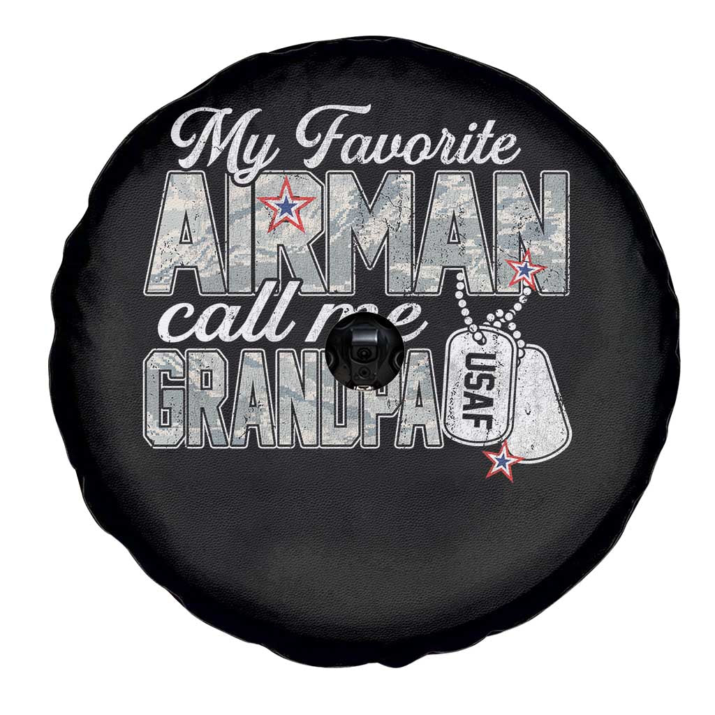 Proud Air Force Family Spare Tire Cover My Favorite Airman Calls Me Grandpa - Wonder Print Shop