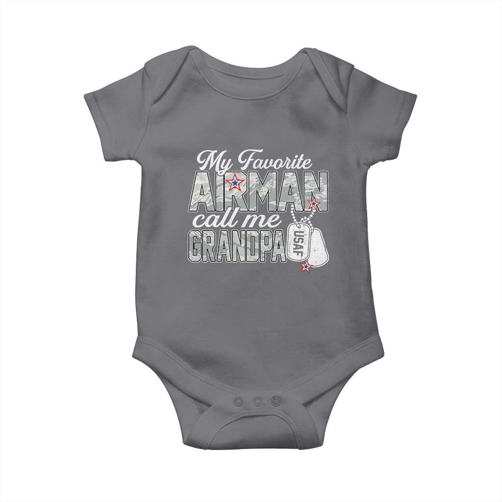 Proud Air Force Family Baby Onesie My Favorite Airman Calls Me Grandpa - Wonder Print Shop