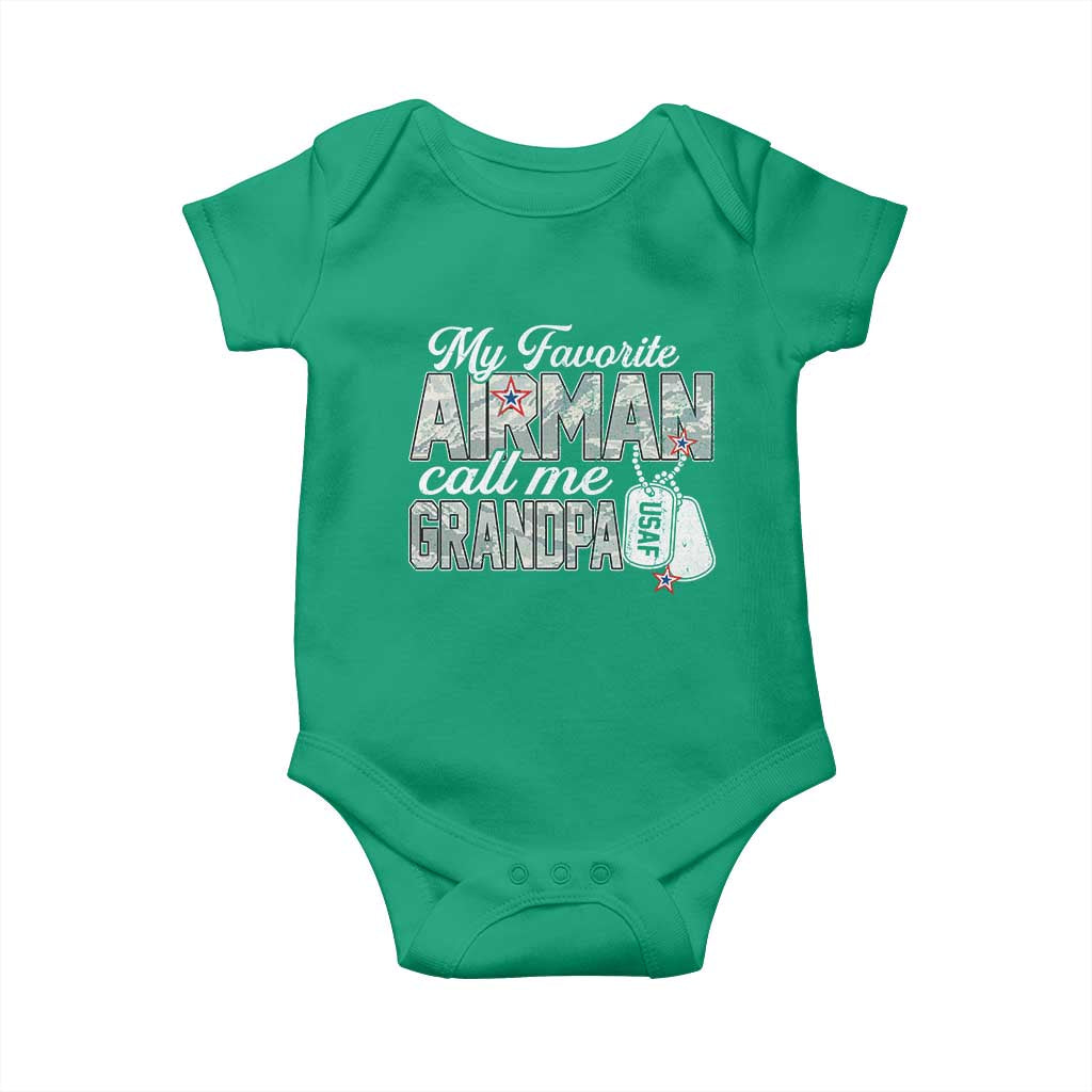 Proud Air Force Family Baby Onesie My Favorite Airman Calls Me Grandpa - Wonder Print Shop