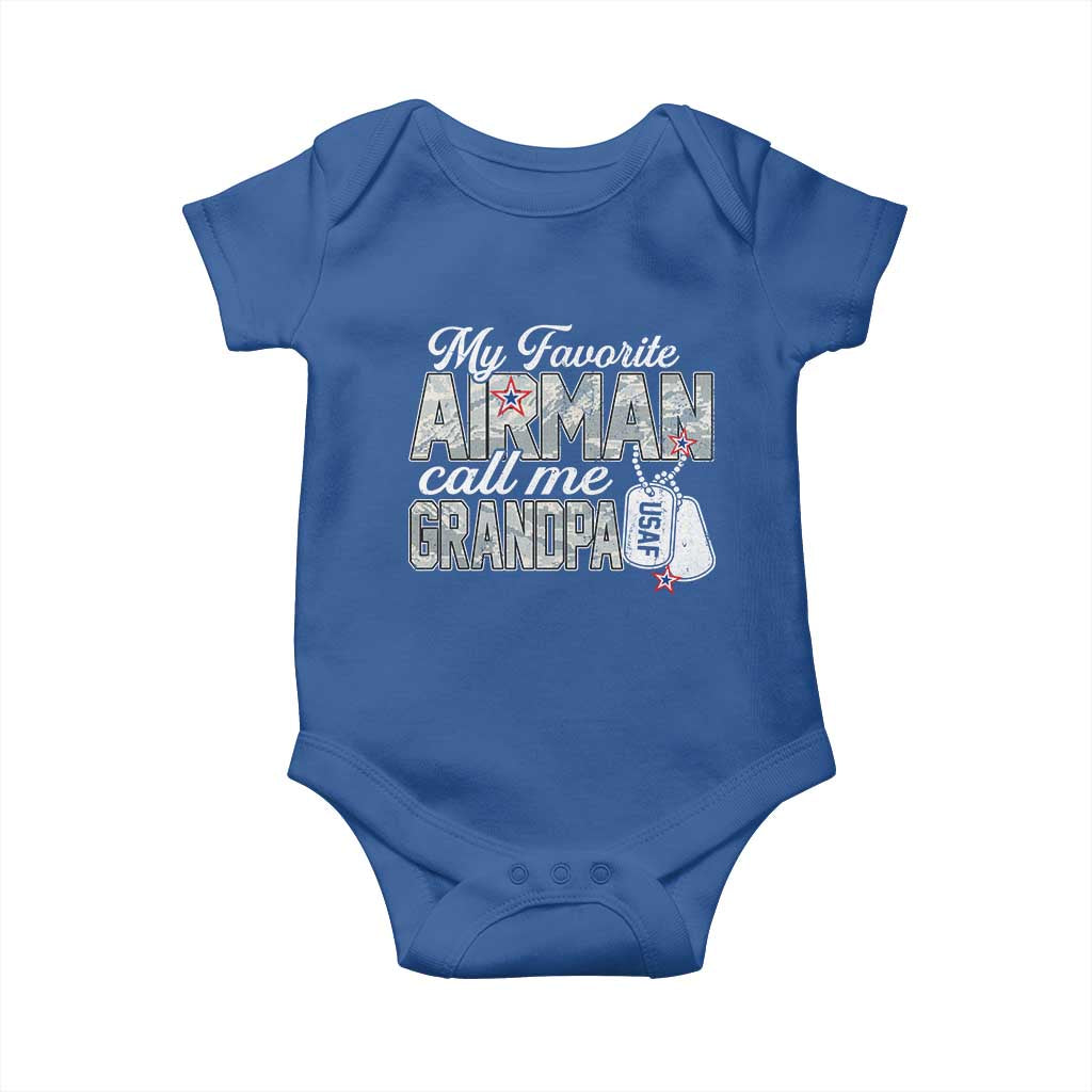 Proud Air Force Family Baby Onesie My Favorite Airman Calls Me Grandpa - Wonder Print Shop