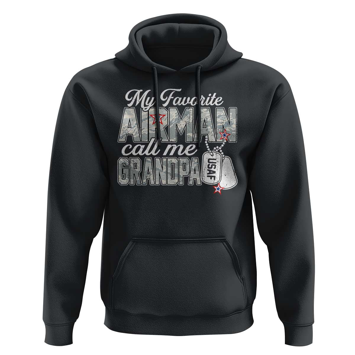 Proud Air Force Family Hoodie My Favorite Airman Calls Me Grandpa - Wonder Print Shop