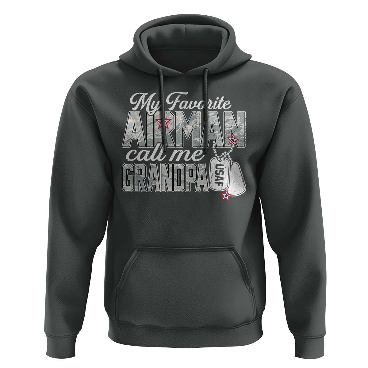 Proud Air Force Family Hoodie My Favorite Airman Calls Me Grandpa - Wonder Print Shop