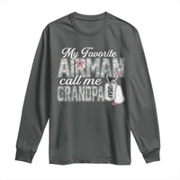 Proud Air Force Family Long Sleeve Shirt My Favorite Airman Calls Me Grandpa - Wonder Print Shop