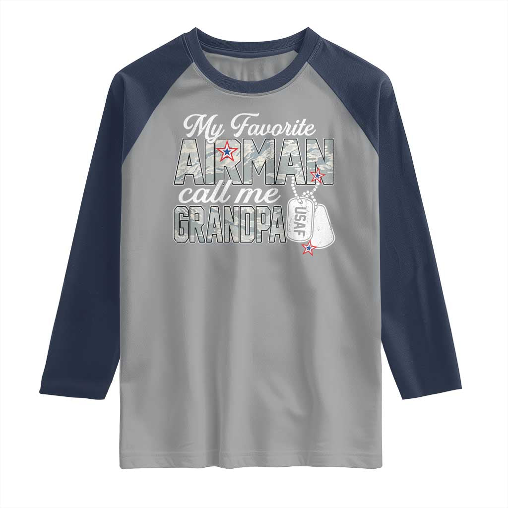 Proud Air Force Family Raglan Shirt My Favorite Airman Calls Me Grandpa - Wonder Print Shop