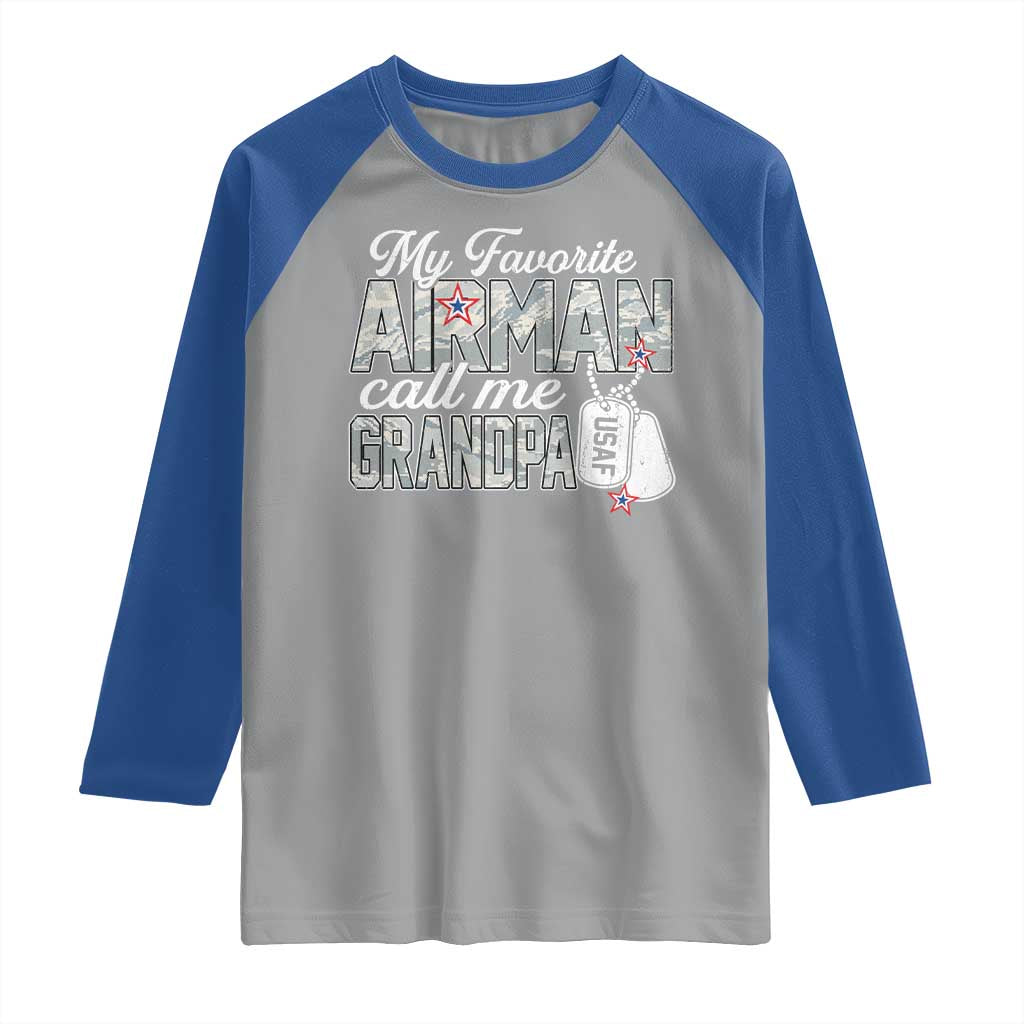 Proud Air Force Family Raglan Shirt My Favorite Airman Calls Me Grandpa - Wonder Print Shop