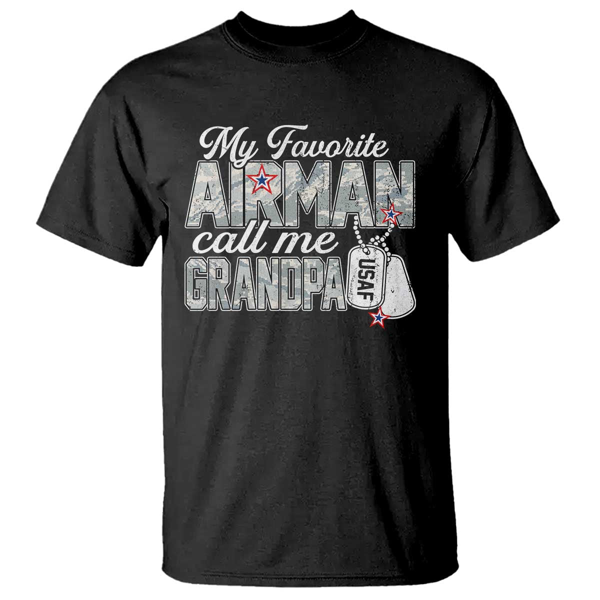 Proud Air Force Family T Shirt My Favorite Airman Calls Me Grandpa - Wonder Print Shop