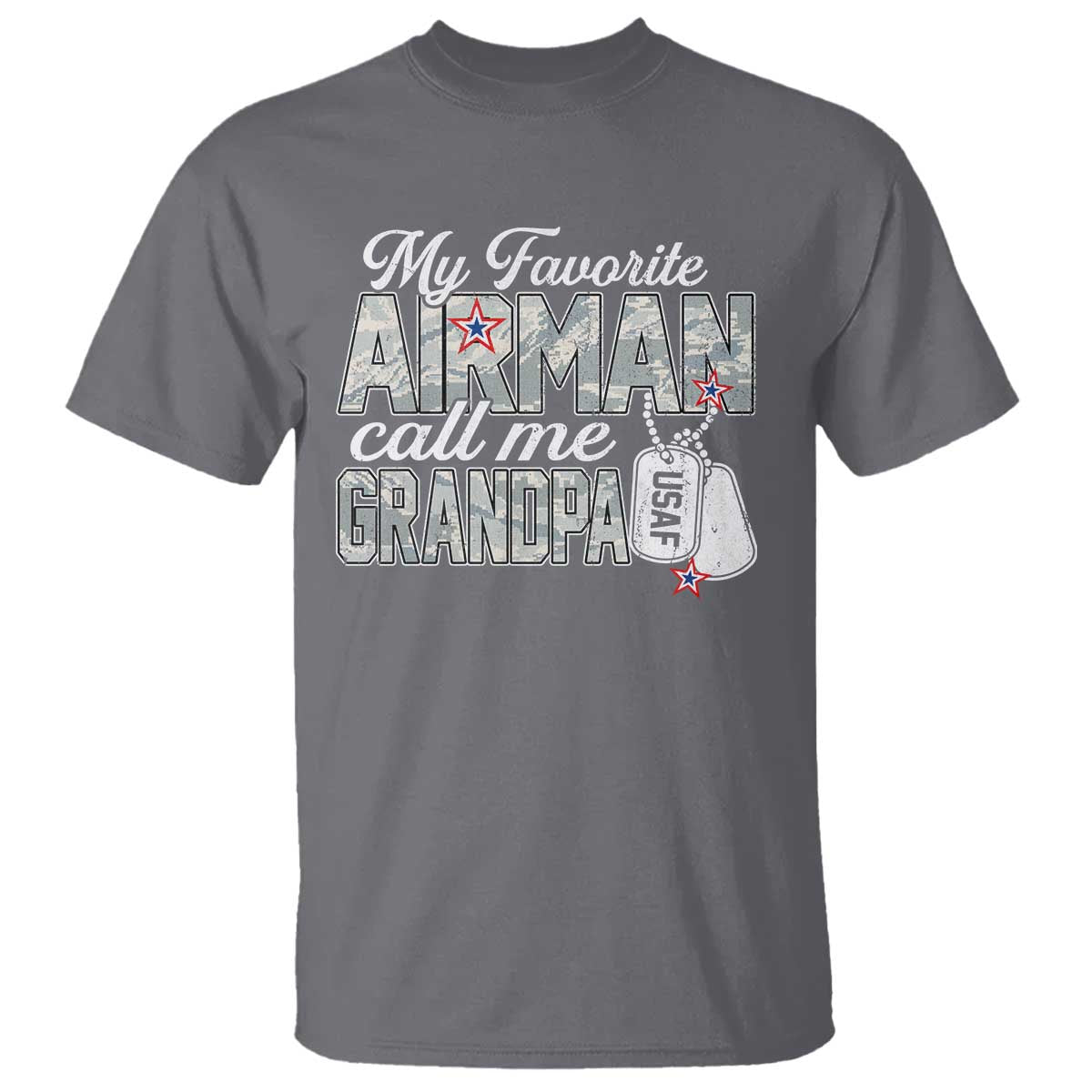 Proud Air Force Family T Shirt My Favorite Airman Calls Me Grandpa - Wonder Print Shop
