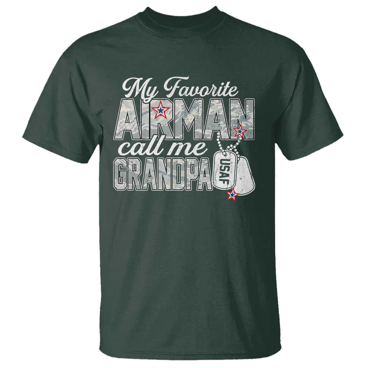 Proud Air Force Family T Shirt My Favorite Airman Calls Me Grandpa - Wonder Print Shop