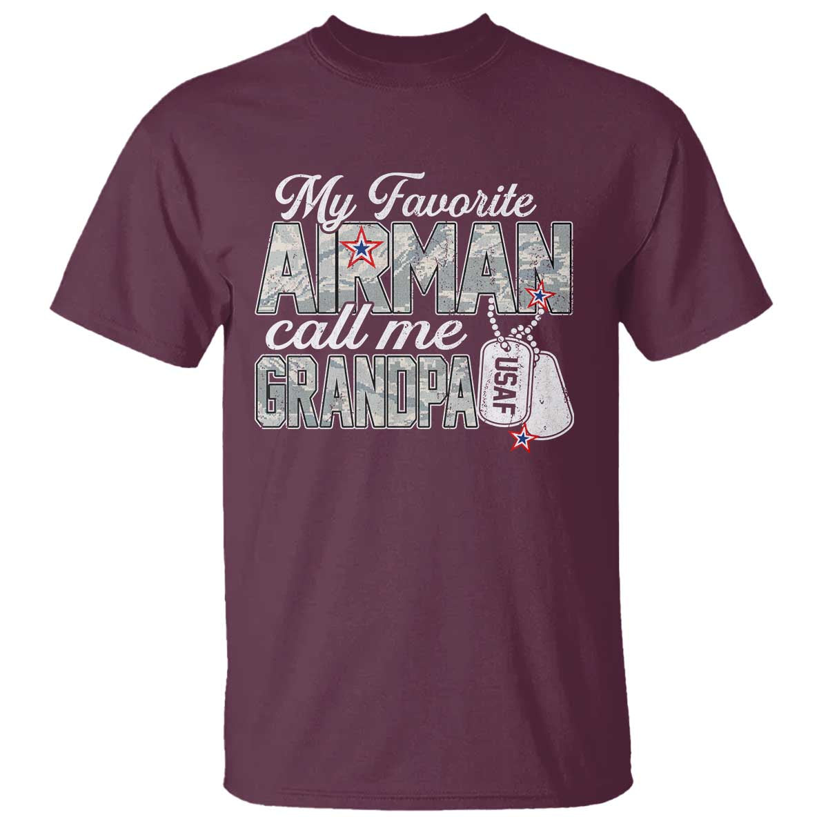 Proud Air Force Family T Shirt My Favorite Airman Calls Me Grandpa - Wonder Print Shop