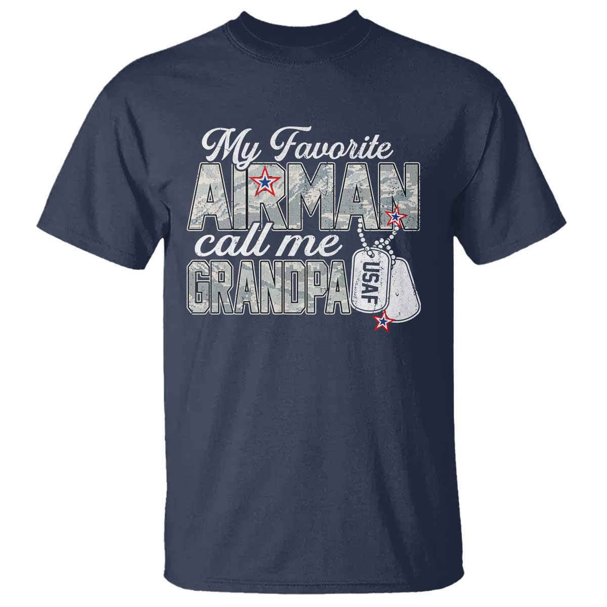 Proud Air Force Family T Shirt My Favorite Airman Calls Me Grandpa - Wonder Print Shop