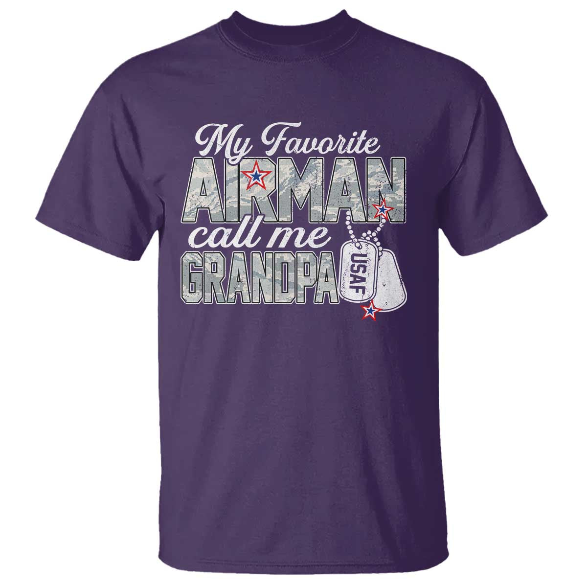 Proud Air Force Family T Shirt My Favorite Airman Calls Me Grandpa - Wonder Print Shop