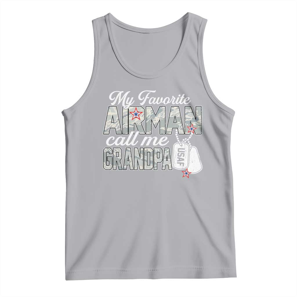 Proud Air Force Family Tank Top My Favorite Airman Calls Me Grandpa - Wonder Print Shop