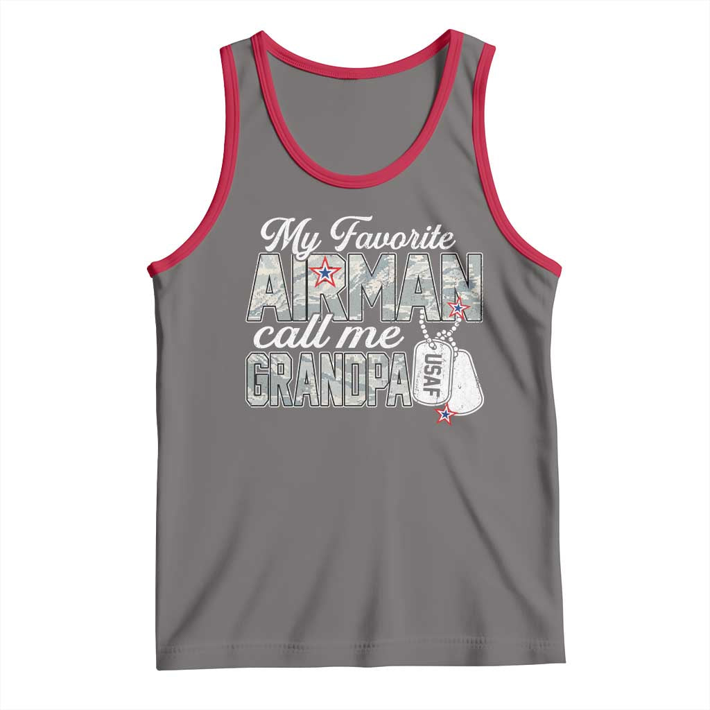 Proud Air Force Family Tank Top My Favorite Airman Calls Me Grandpa - Wonder Print Shop