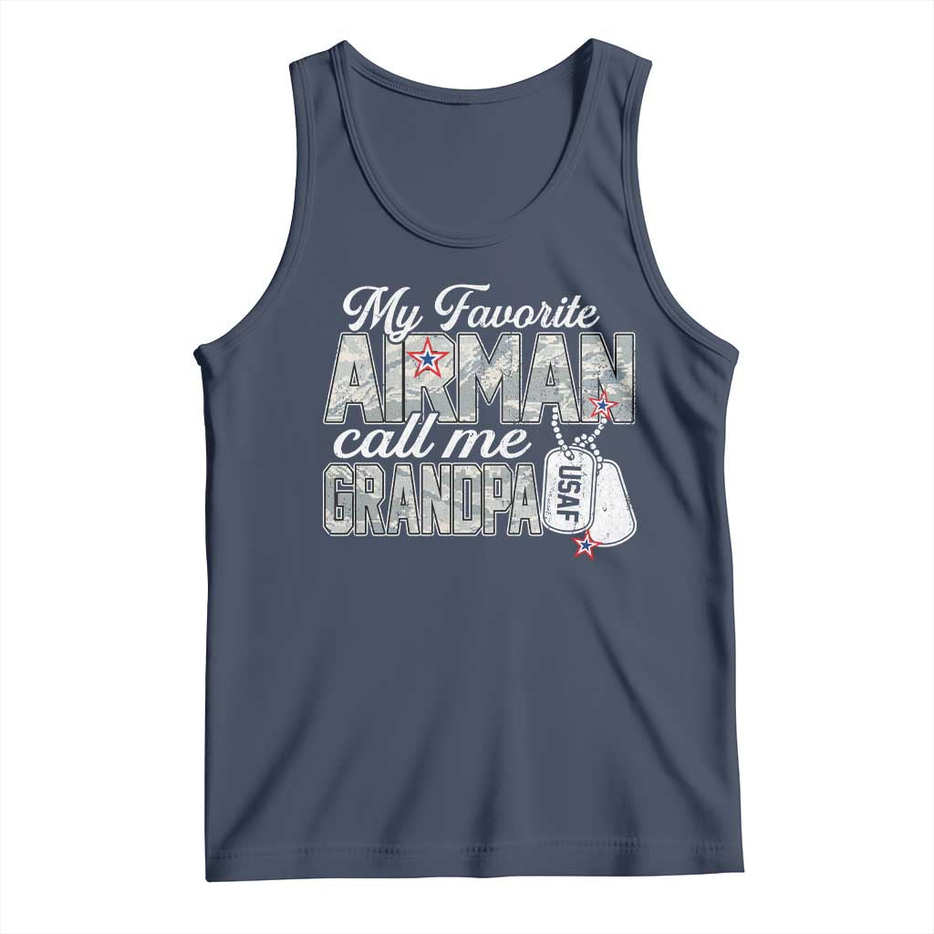 Proud Air Force Family Tank Top My Favorite Airman Calls Me Grandpa - Wonder Print Shop