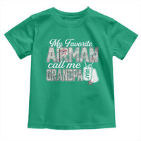 Proud Air Force Family Toddler T Shirt My Favorite Airman Calls Me Grandpa - Wonder Print Shop