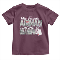 Proud Air Force Family Toddler T Shirt My Favorite Airman Calls Me Grandpa - Wonder Print Shop