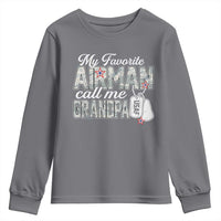 Proud Air Force Family Youth Sweatshirt My Favorite Airman Calls Me Grandpa - Wonder Print Shop