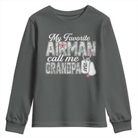 Proud Air Force Family Youth Sweatshirt My Favorite Airman Calls Me Grandpa - Wonder Print Shop