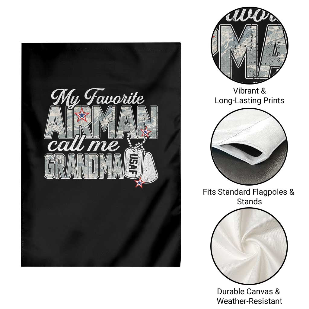 Proud Air Force Family Garden Flag My Favorite Airman Calls Me Grandma - Wonder Print Shop